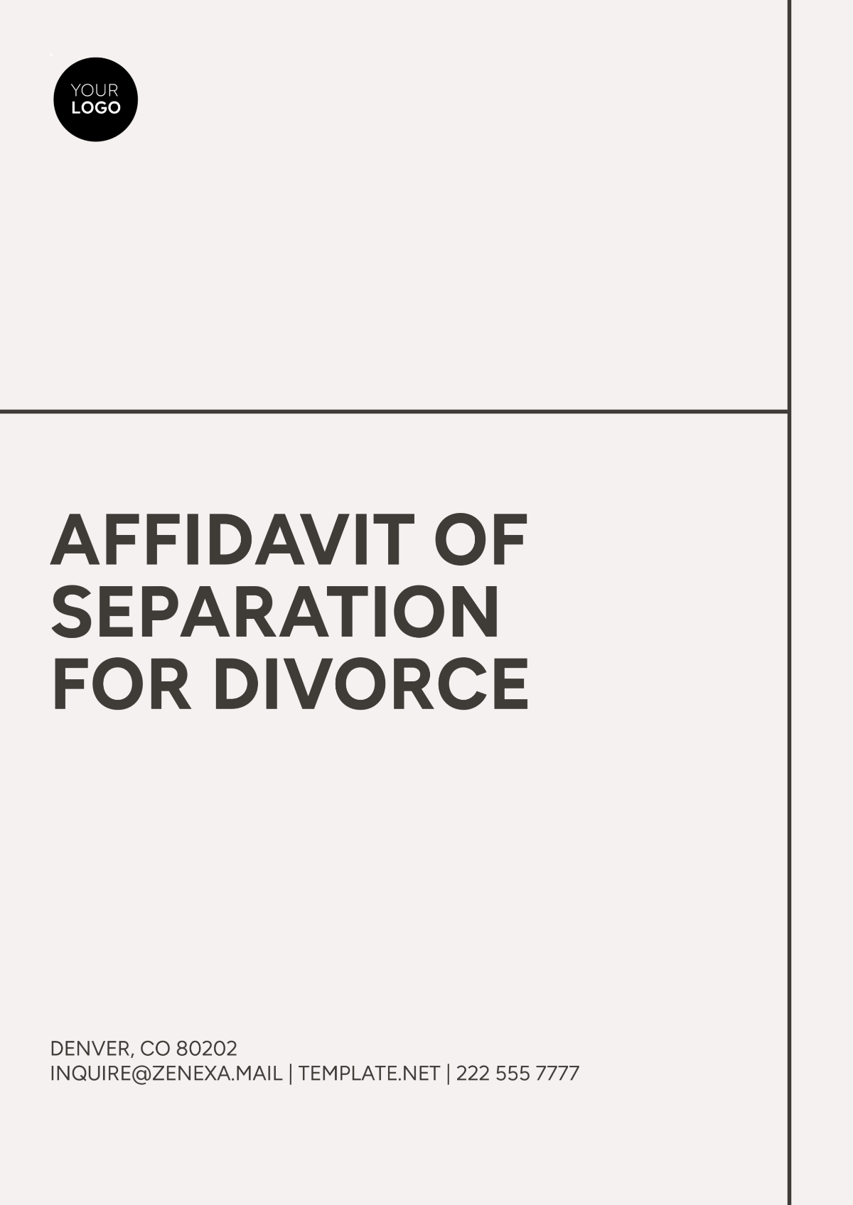 Affidavit of Separation for Divorce Template - Edit Online & Download