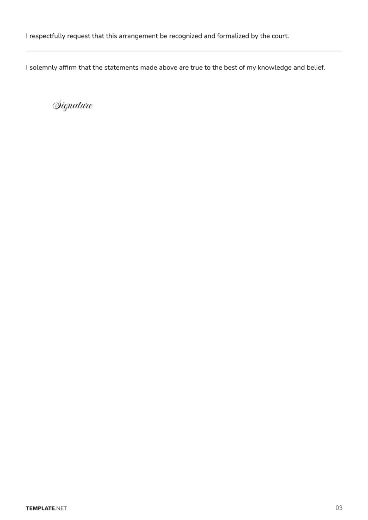 Free Affidavit of Separation for Child Custody Template to Edit Online