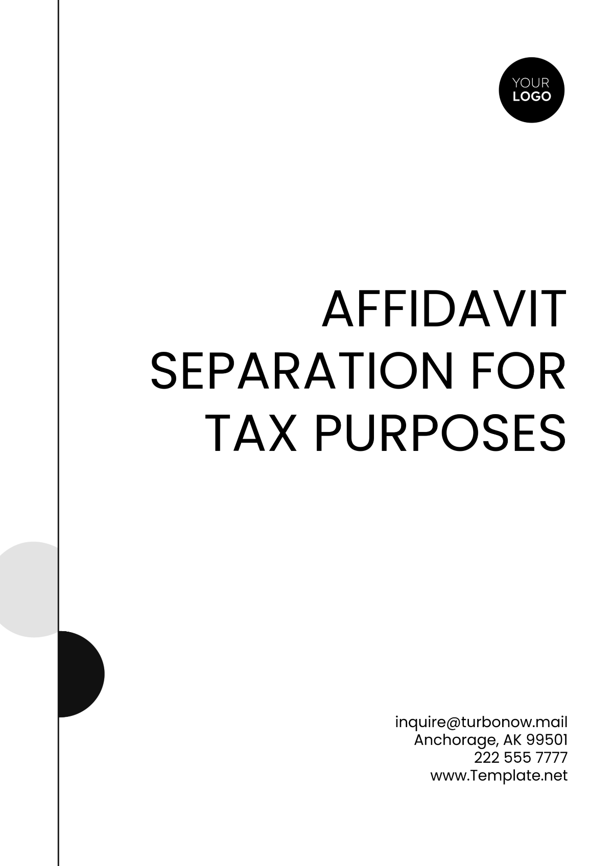 Affidavit Separation for Tax Purposes Template - Edit Online & Download