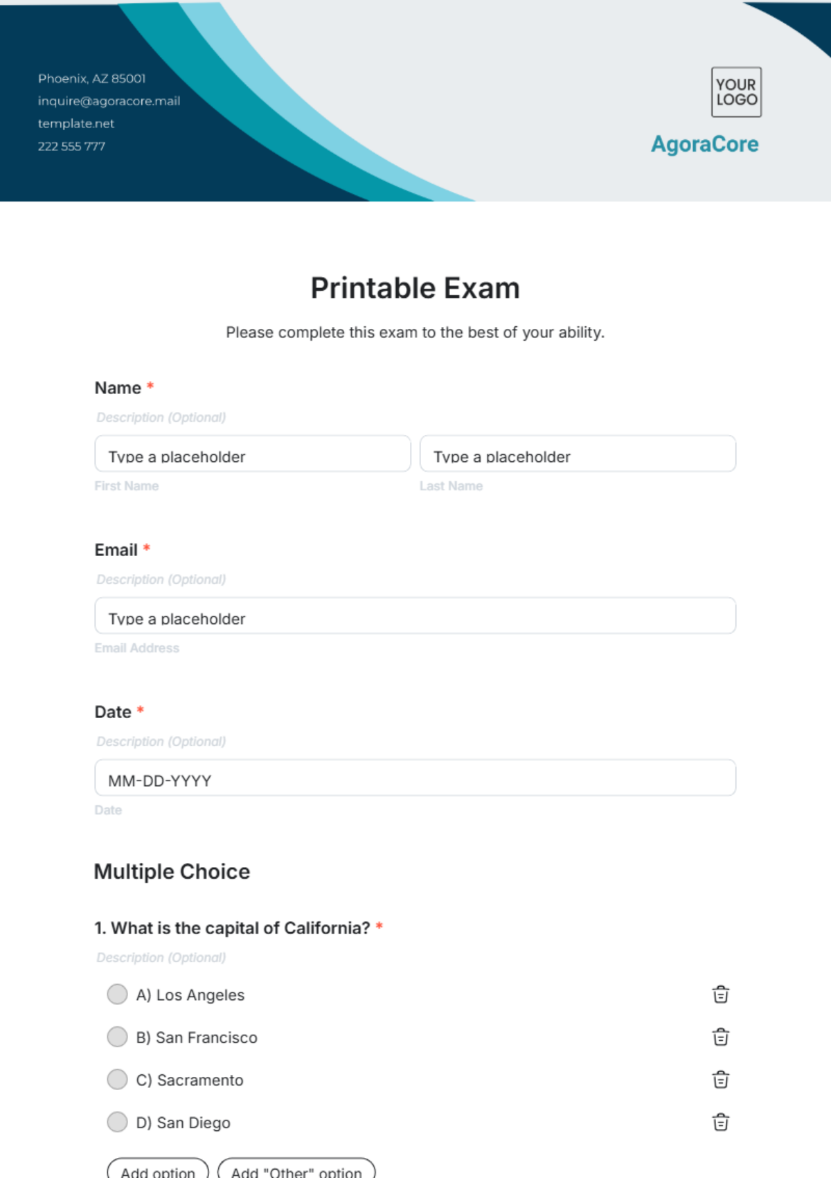FREE Exam Templates & Examples - Edit Online & Download | Template.net