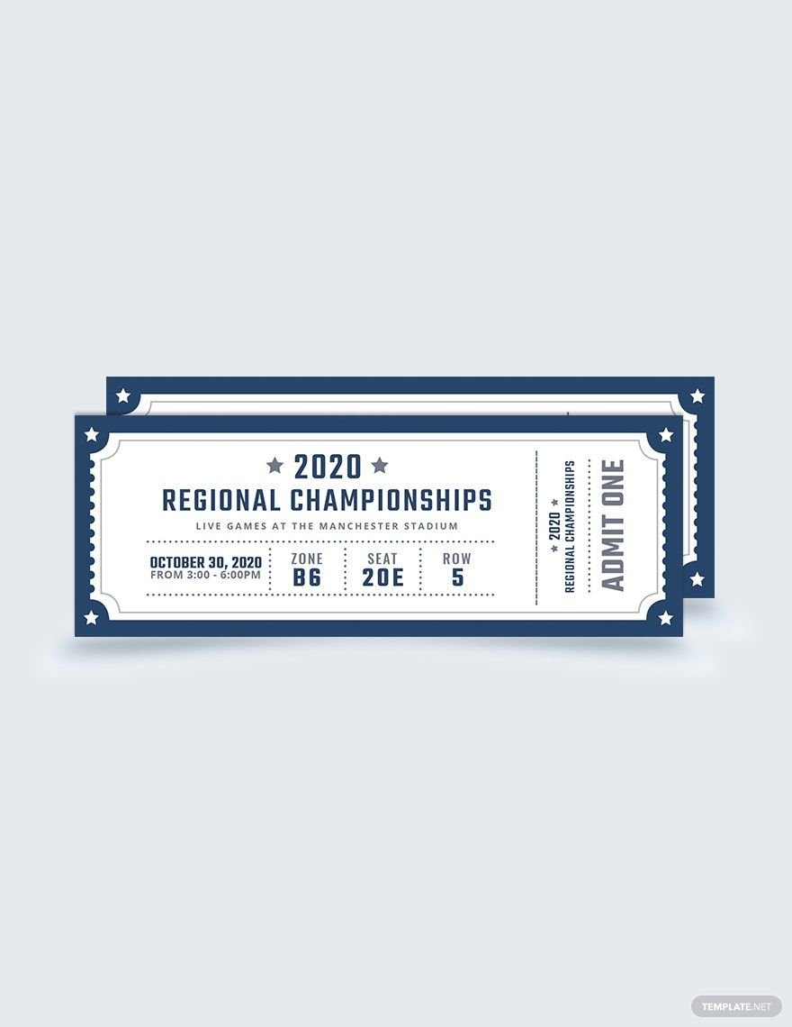 Free Sample Blank Sports Ticket Template
