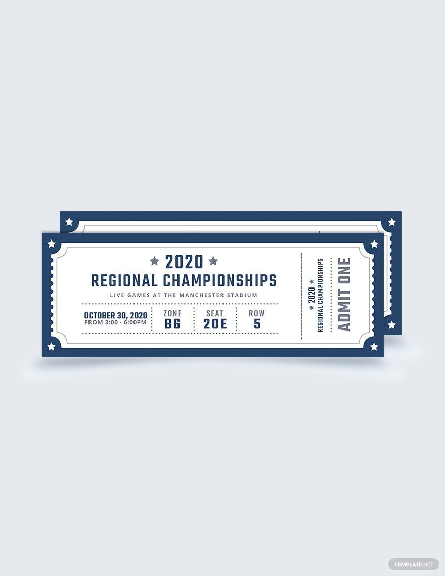 Free Sample Blank Sports Ticket Template in Word, Google Docs, PDF, Illustrator, PSD, Apple Pages, Publisher, InDesign