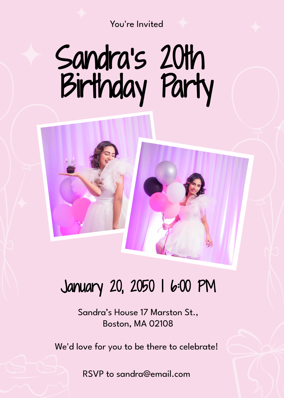 Free Photo Birthday Invitation Template - Edit Online & Download