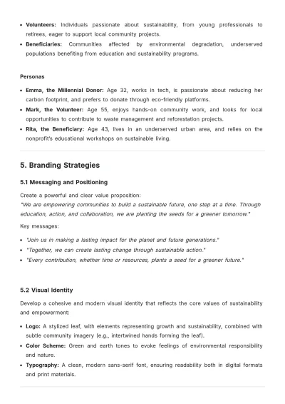Free Brand Action Plan for Nonprofits Template to Edit Online