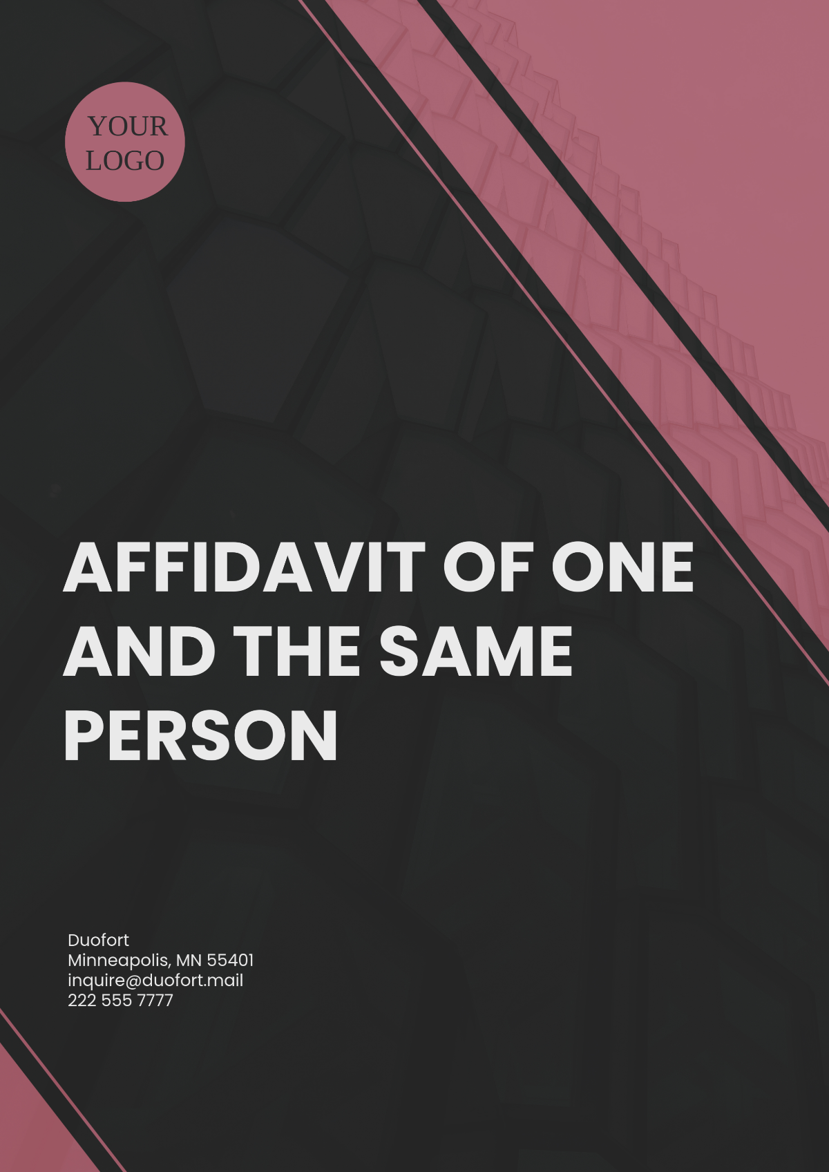 Affidavit of One and the Same Person Template - Edit Online & Download