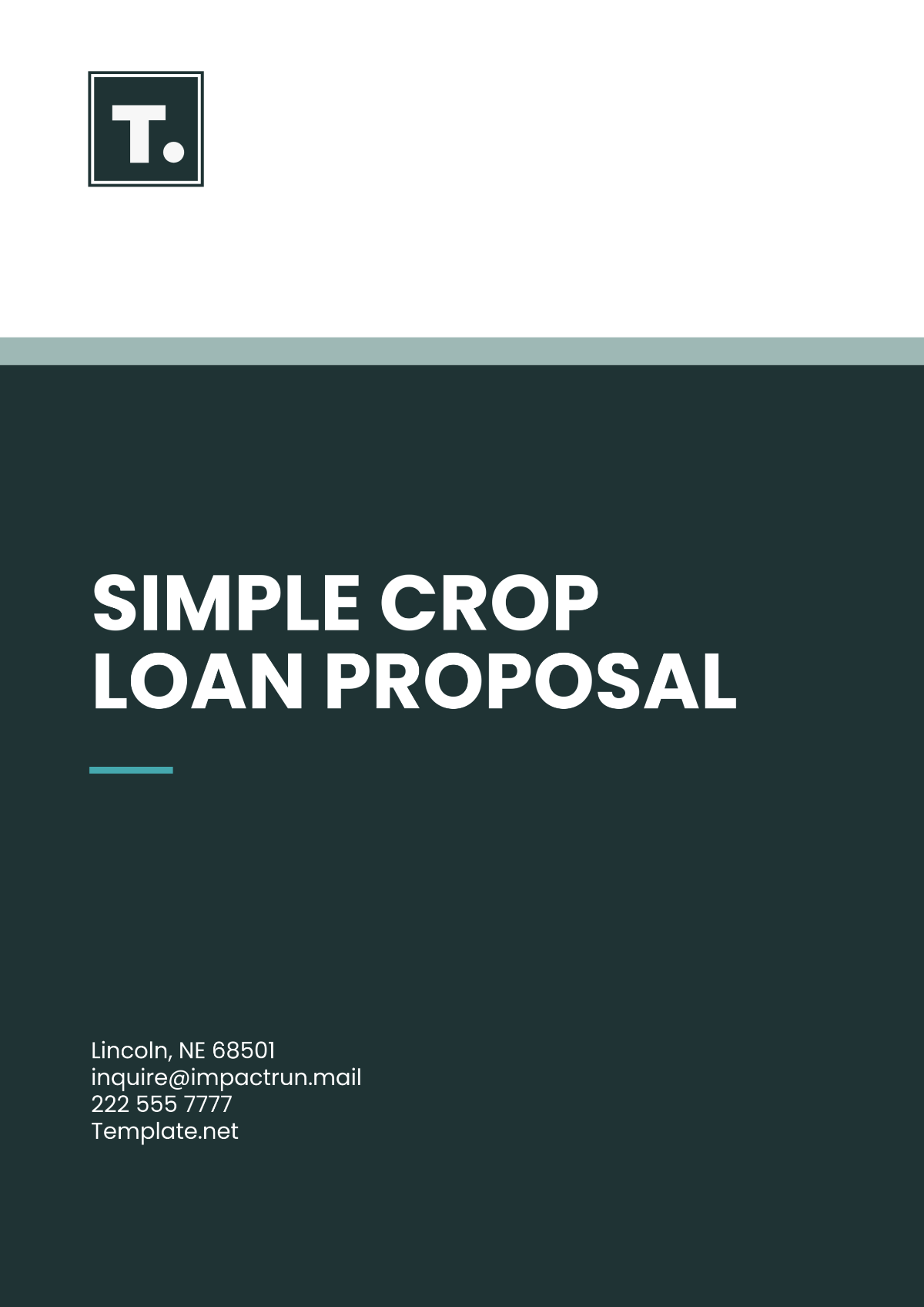 Simple Crop Loan Proposal Template - Edit Online & Download