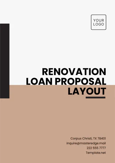 Free Renovation Loan Proposal Layout Template to Edit Online