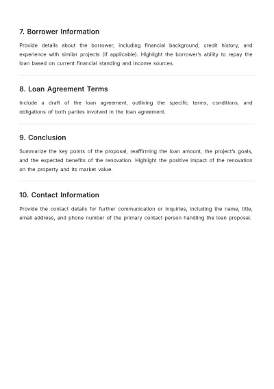 Free Renovation Loan Proposal Layout Template to Edit Online