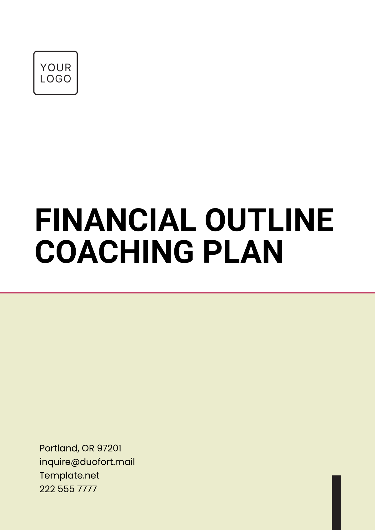 Financial Outline Coaching Plan Template - Edit Online & Download