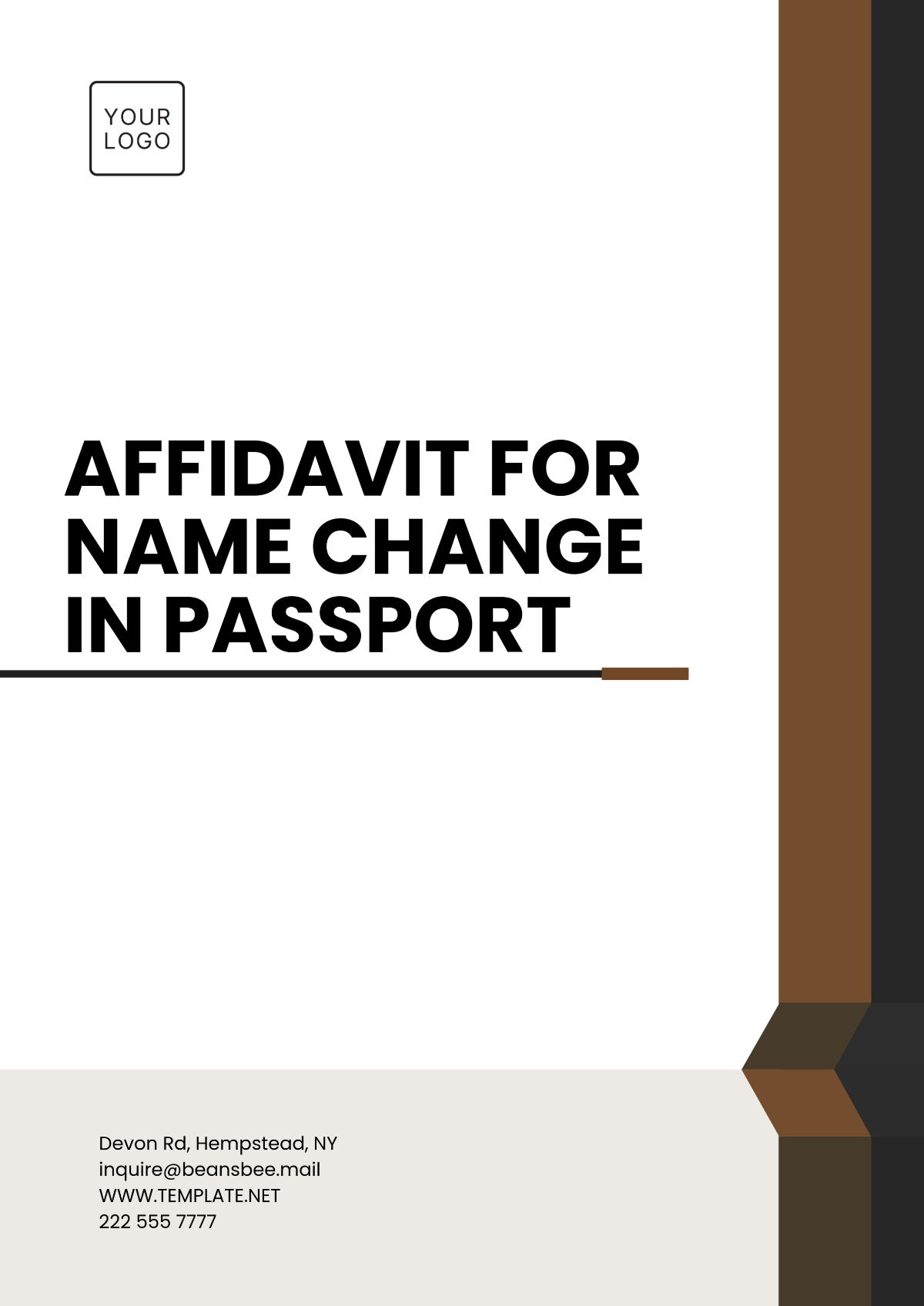 Affidavit for Name Change in Passport Template - Edit Online & Download