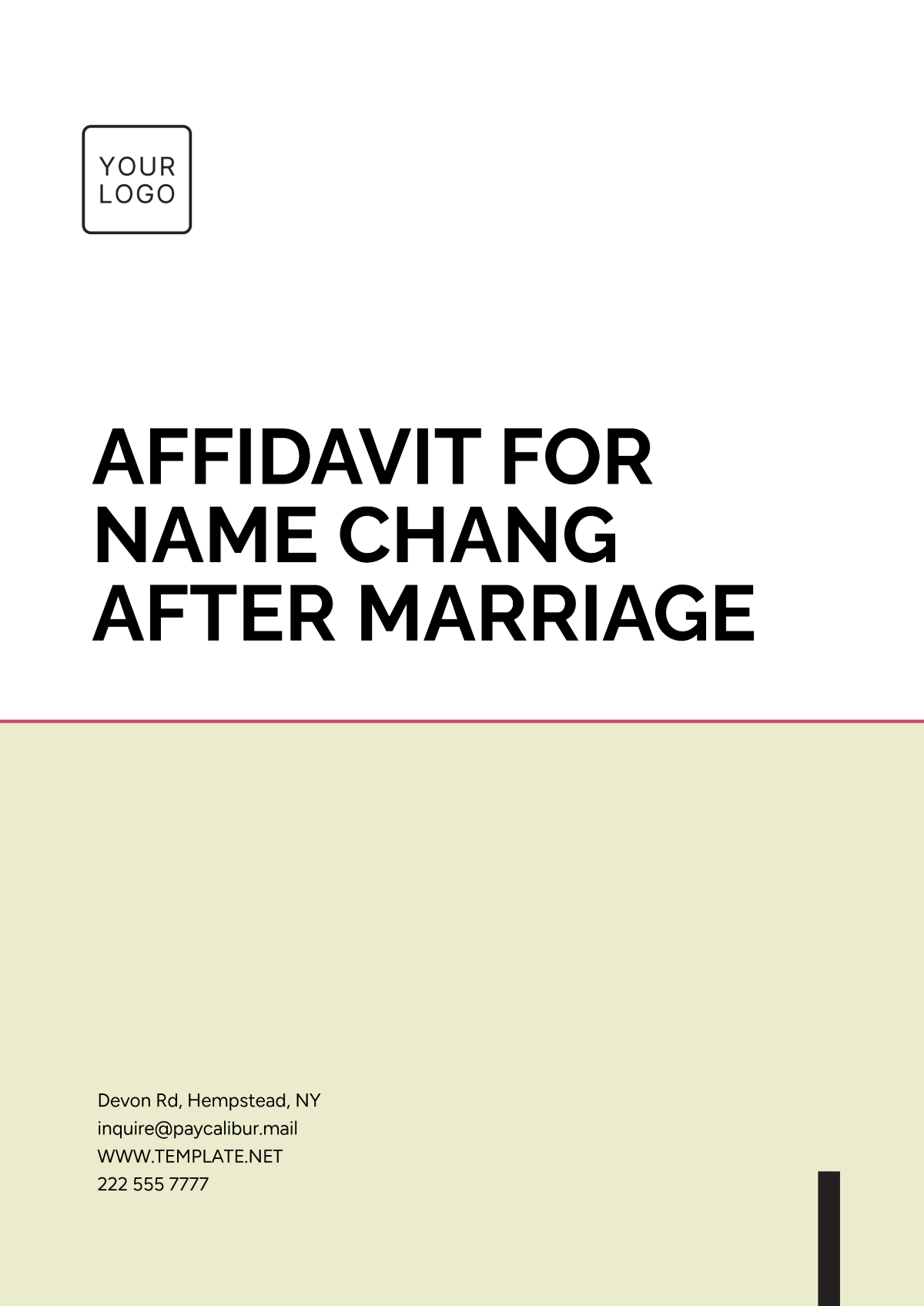 Affidavit for Name Change After Marriage Template - Edit Online & Download