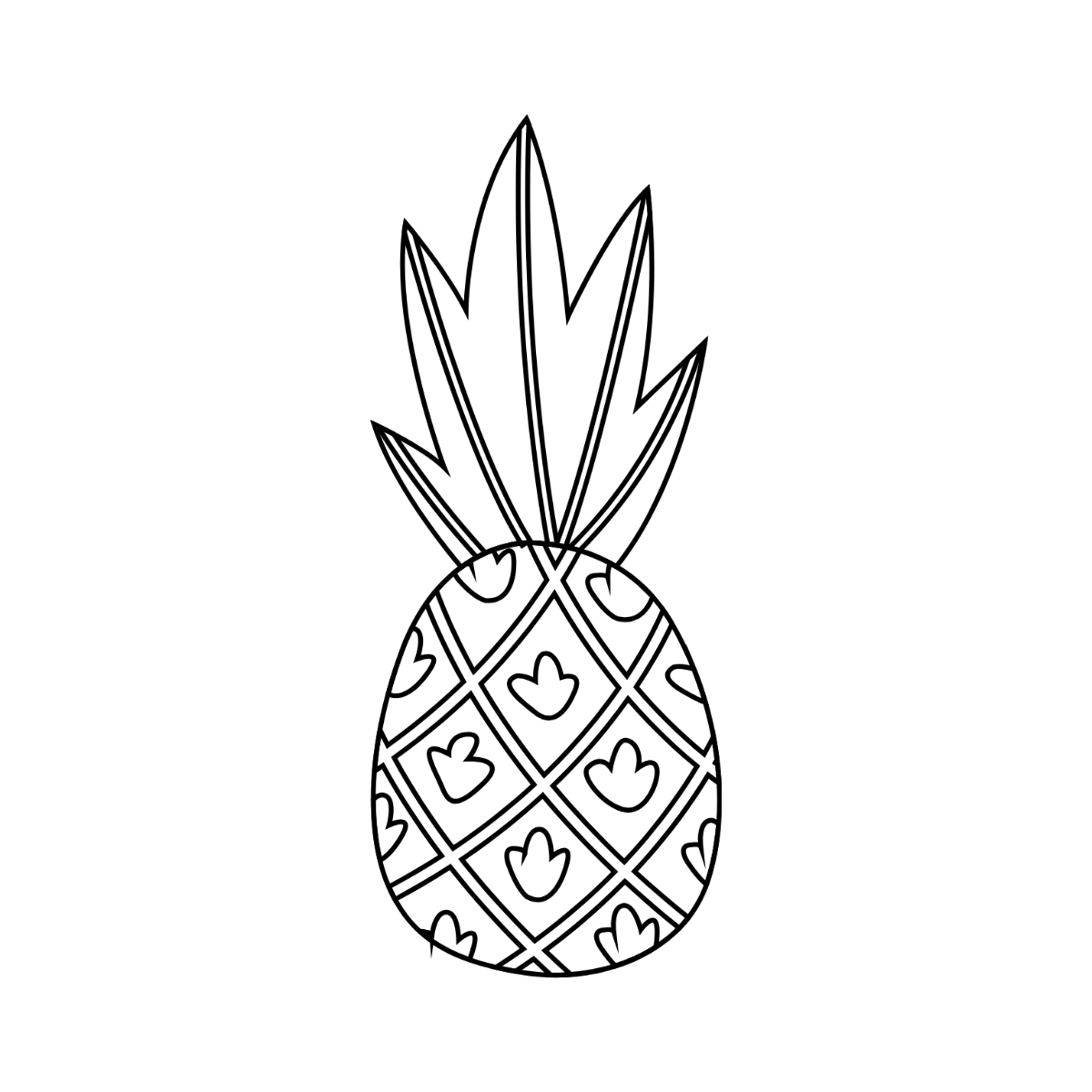 Free Pineapple Outline Clipart Template - Edit Online & Download