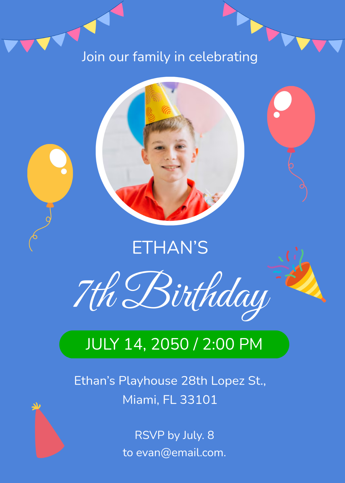 Free Boys Birthday Party Invitation Template