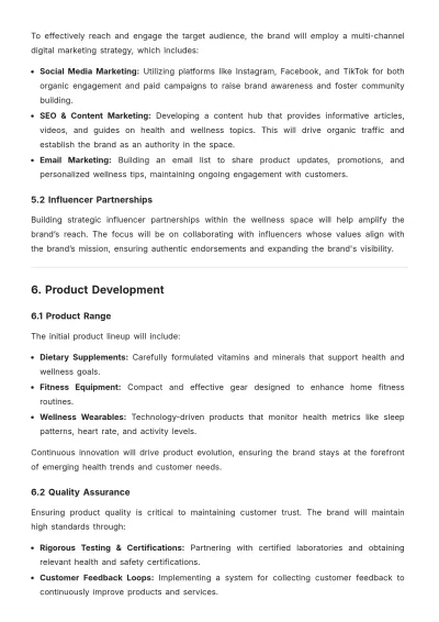 Free Health & Wellness Brand Action Plan Template to Edit Online