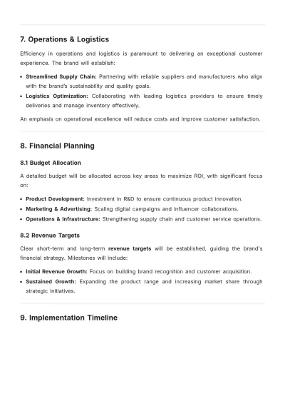 Free Health & Wellness Brand Action Plan Template to Edit Online