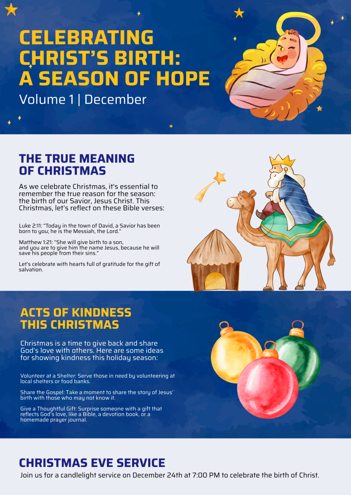 Free Religious Christmas Newsletter Template - Edit Online & Download