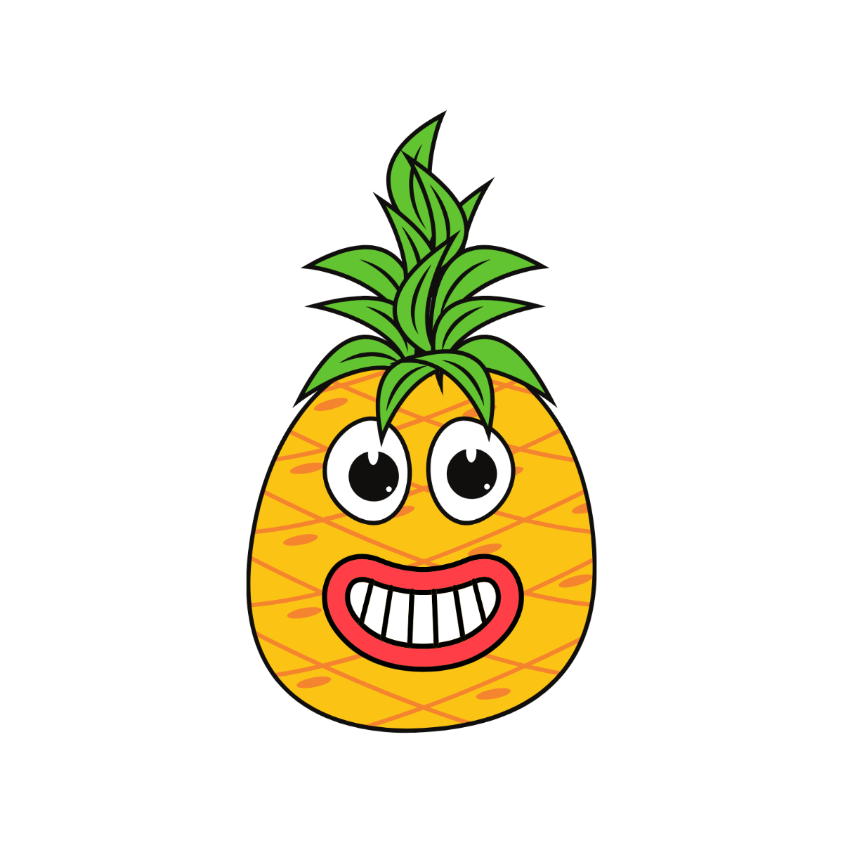 Cartoon Pineapple Clipart - Edit Online | Template.net