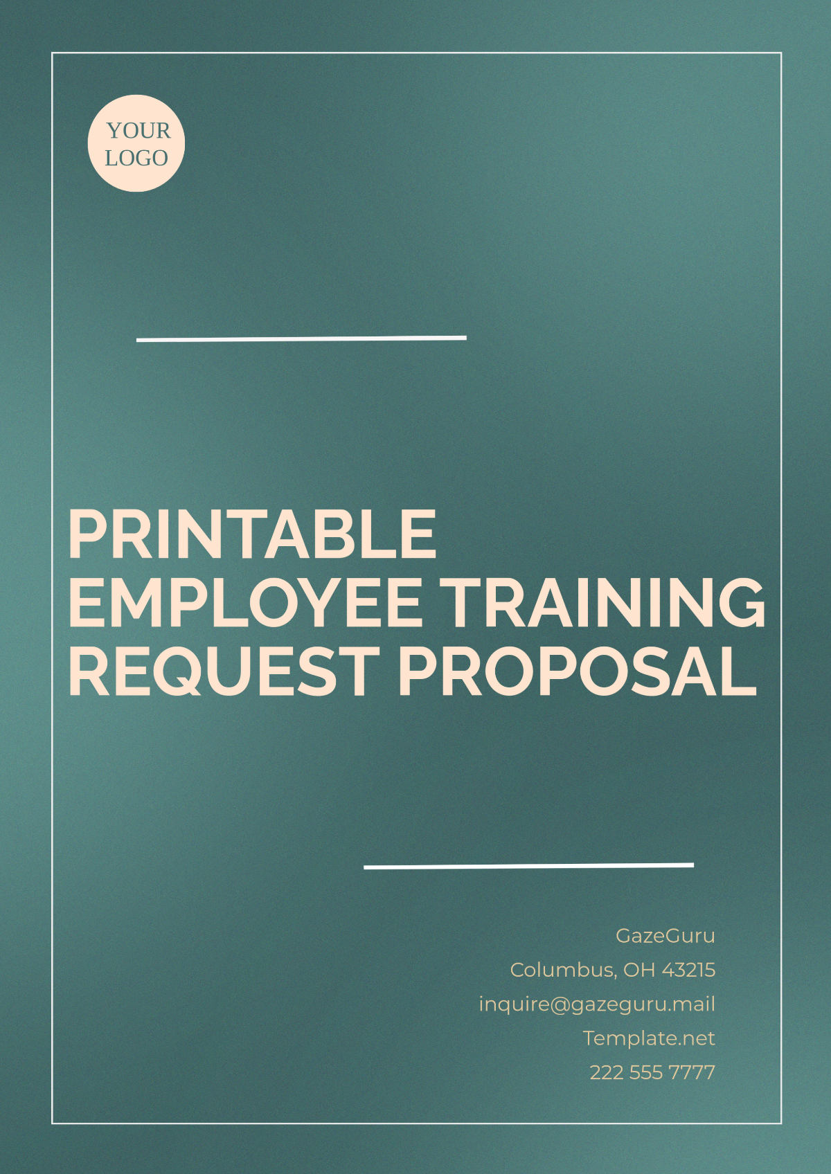 Printable Employee Training Request Proposal Template - Edit Online & Download