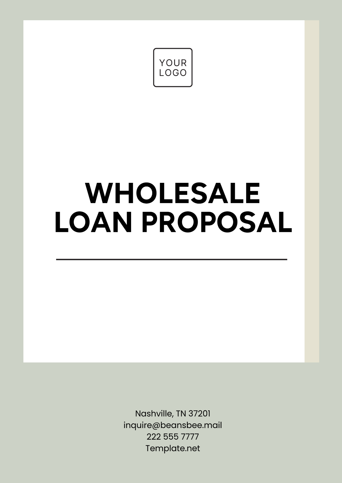 Wholesale Loan Proposal Template - Edit Online & Download