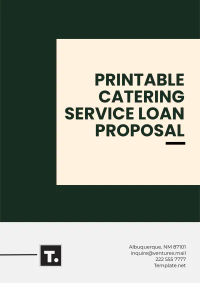 Free Printable Catering Service Loan Proposal Template to Edit Online