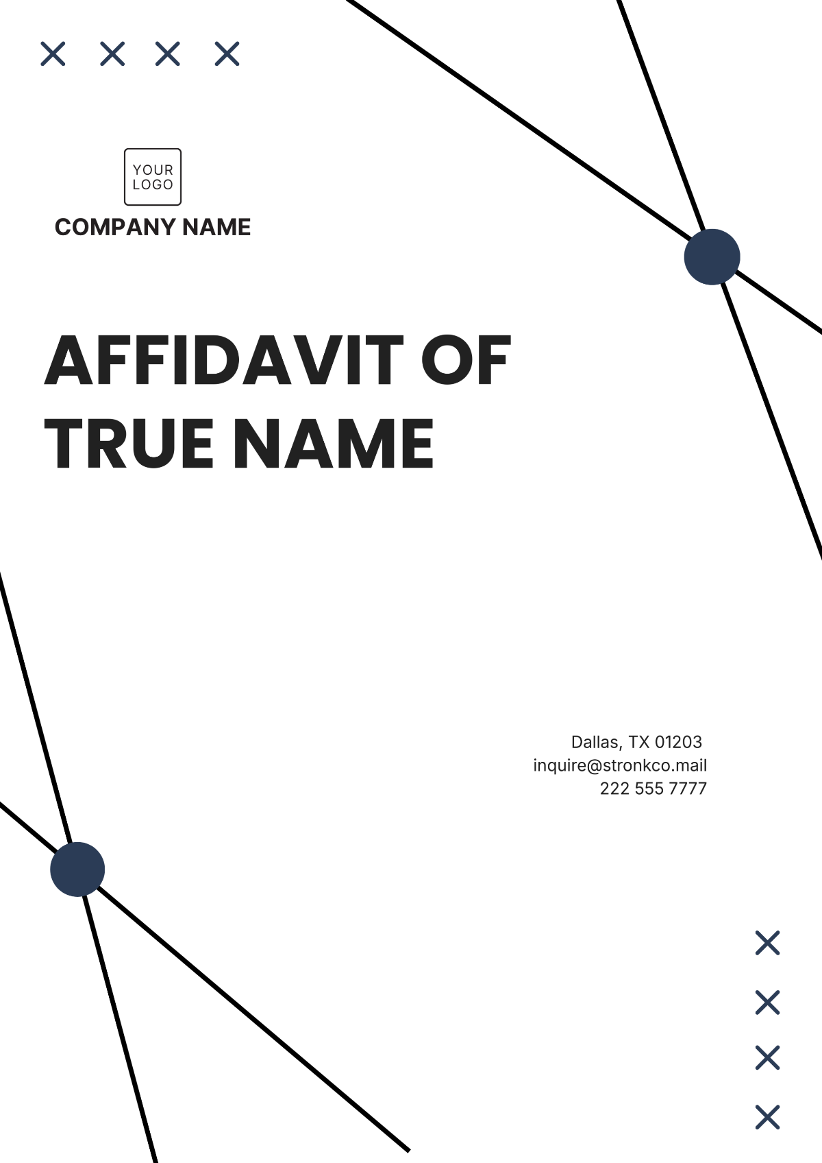 Affidavit of True Name Template - Edit Online & Download