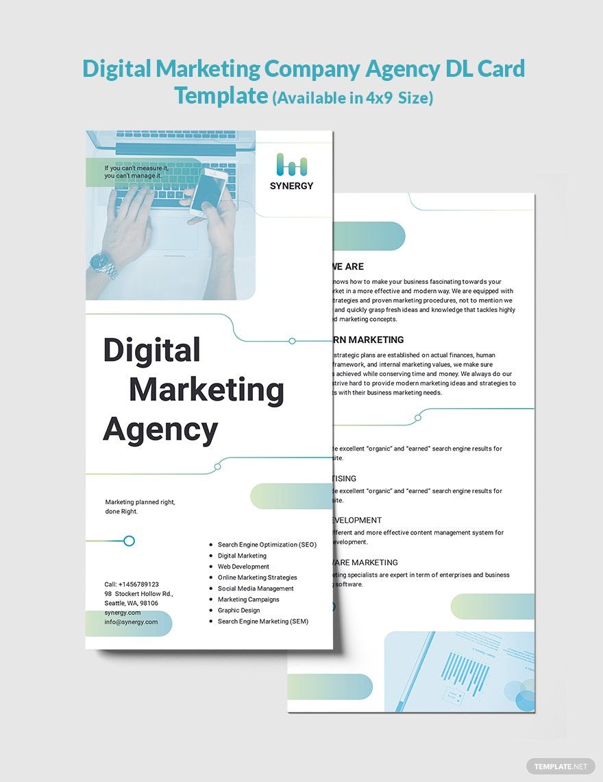 Digital Marketing Company Agency DL Card Template