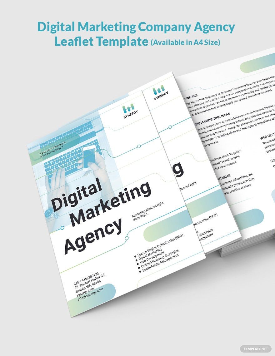 Digital Marketing Company Agency Leaflet Template