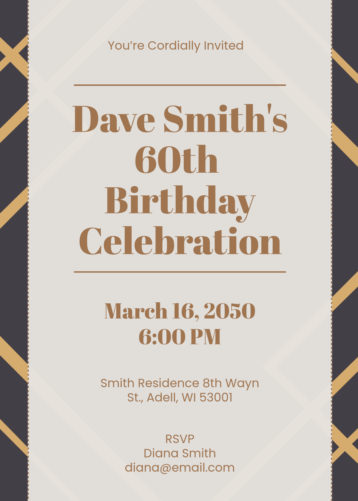 Free 60th Birthday Party Invitation Template