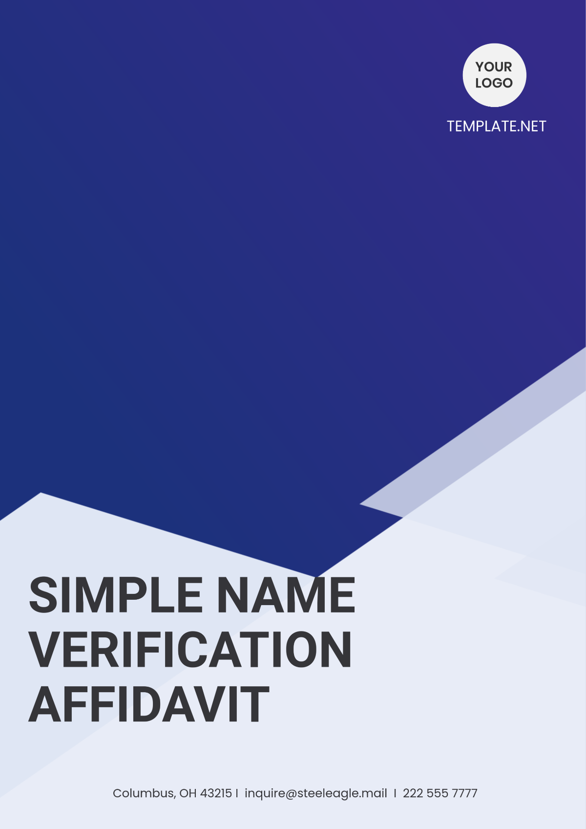 Simple Name Verification Affidavit Template - Edit Online & Download