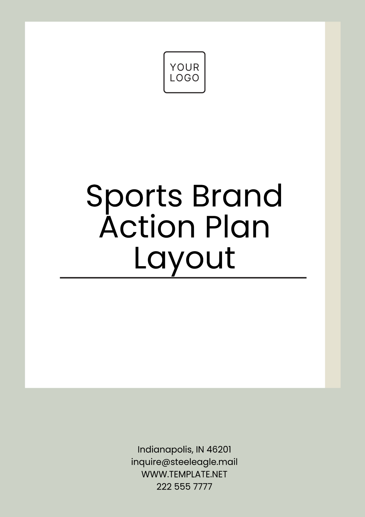 Sports Brand Action Plan Layout Template - Edit Online & Download