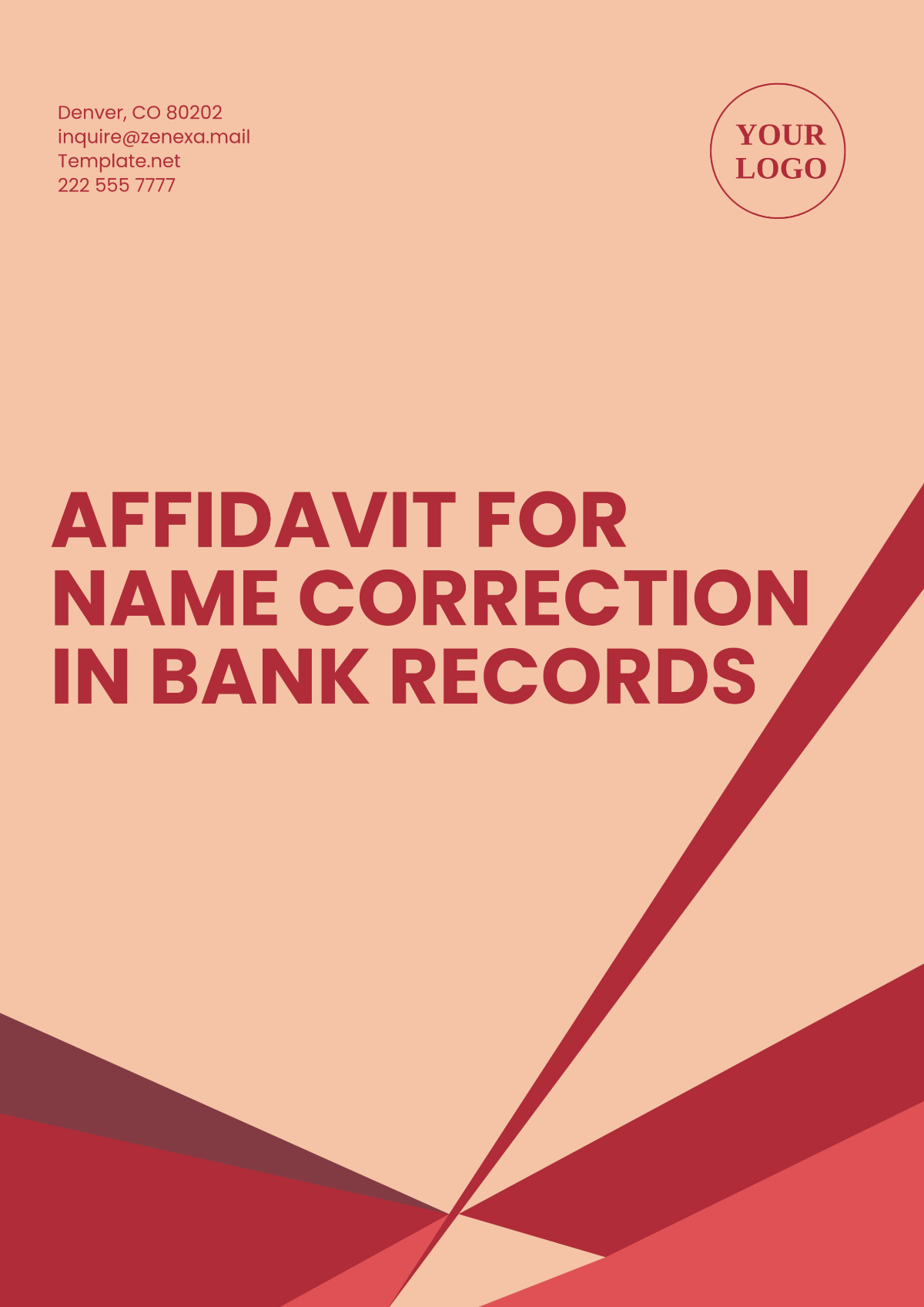 Affidavit for Name Correction in Bank Records Template - Edit Online & Download