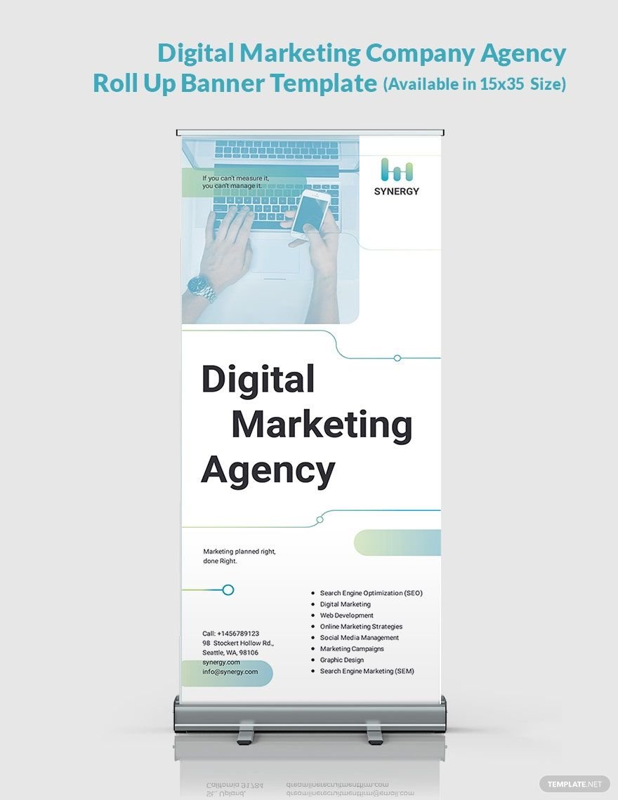 Digital Marketing Company Agency Roll Up Banner Template