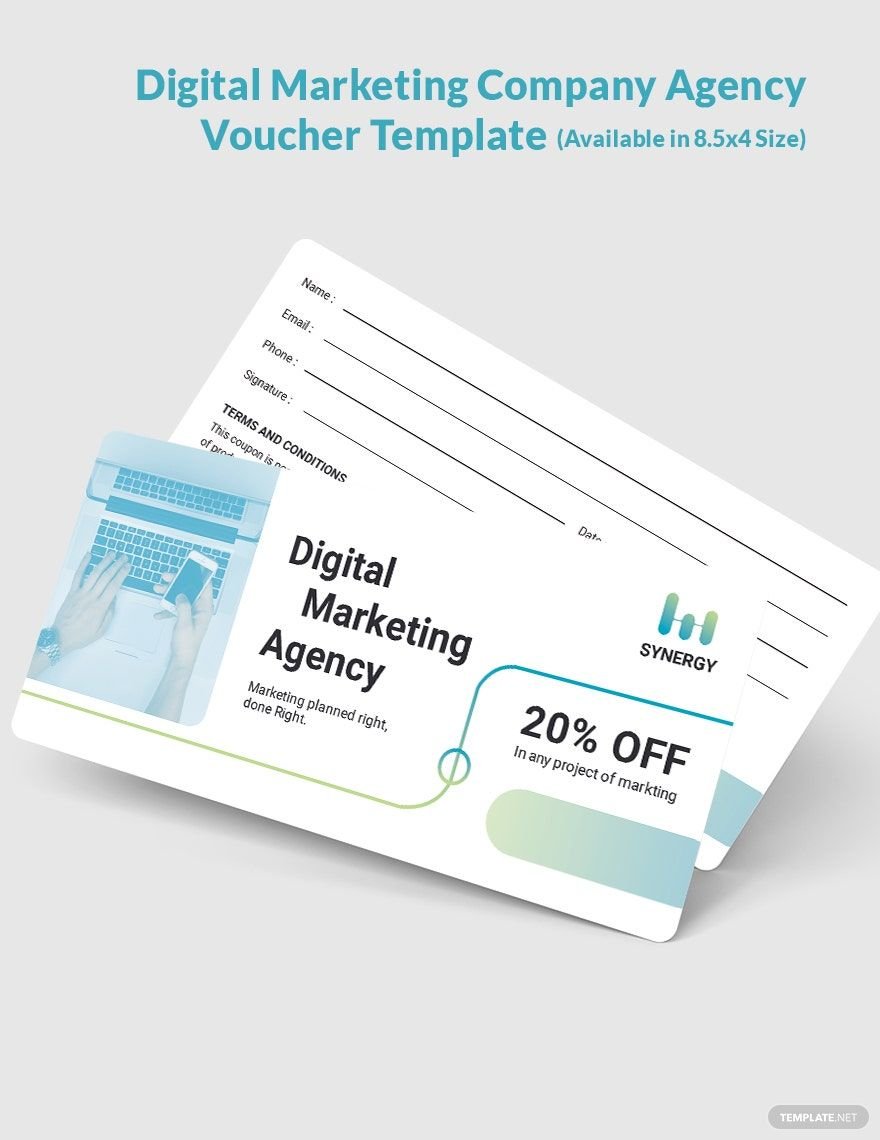 Digital Marketing Company Agency Voucher Template in Word, Illustrator, PSD, Publisher, InDesign