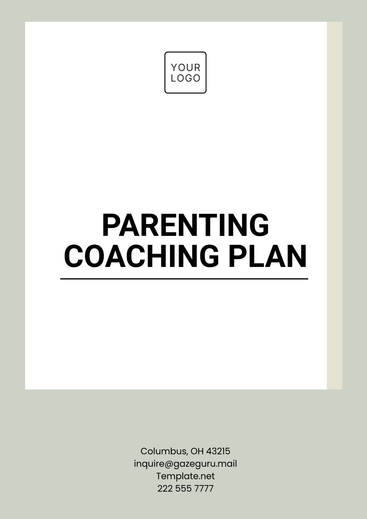 Parenting Coaching Plan Template - Edit Online & Download