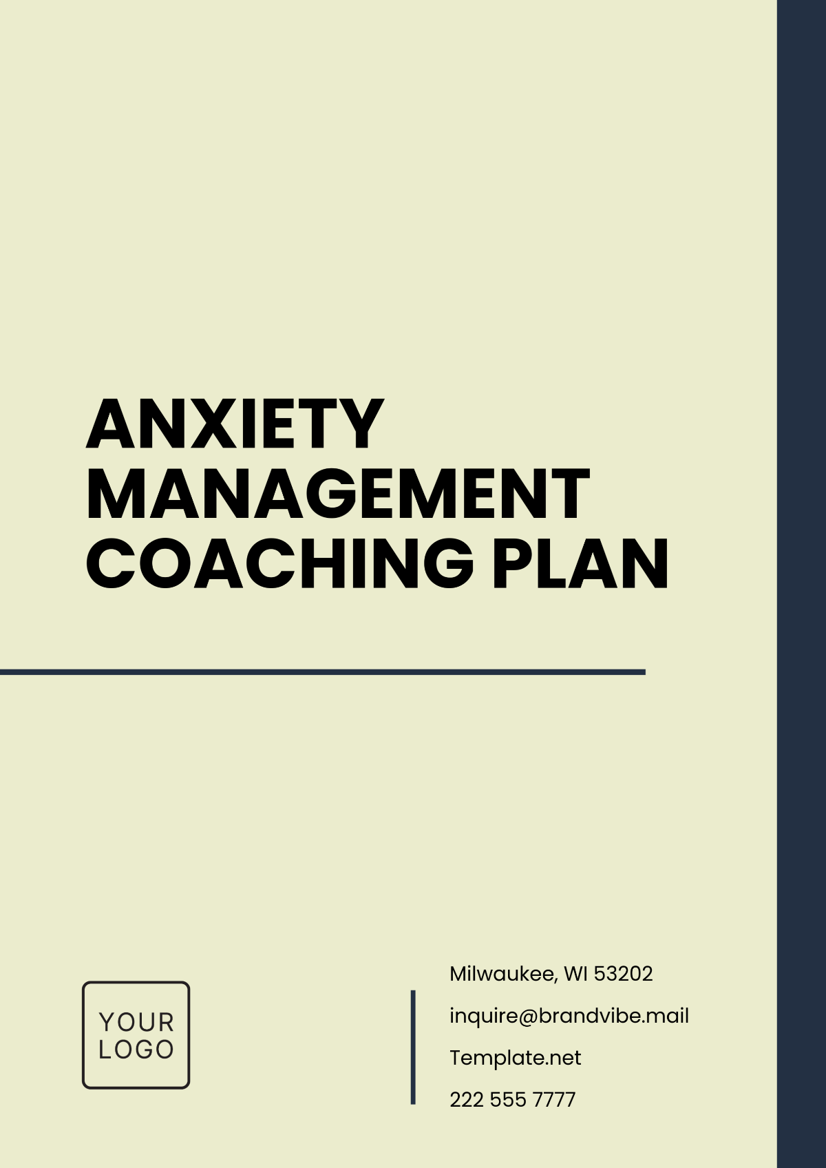 Anxiety Management Coaching Plan Template - Edit Online & Download