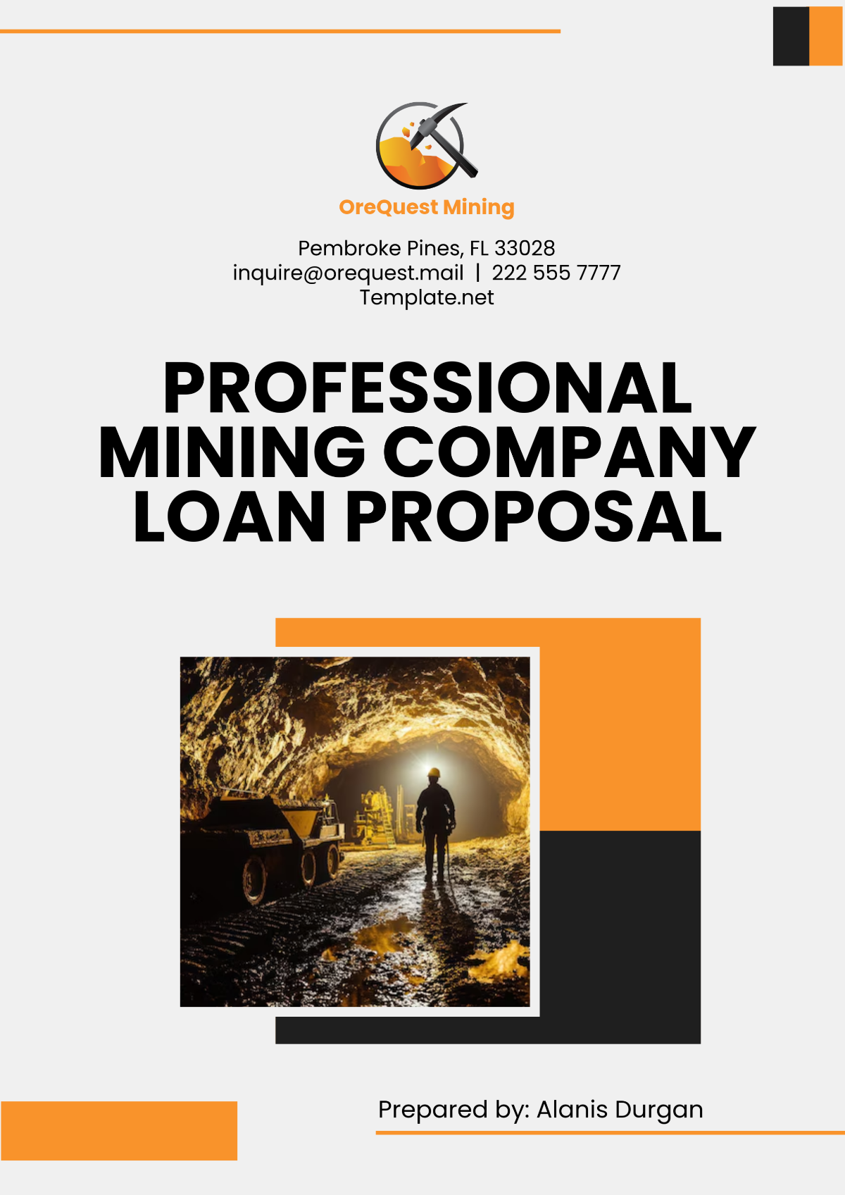 Professional Mining Company Loan Proposal Template - Edit Online & Download