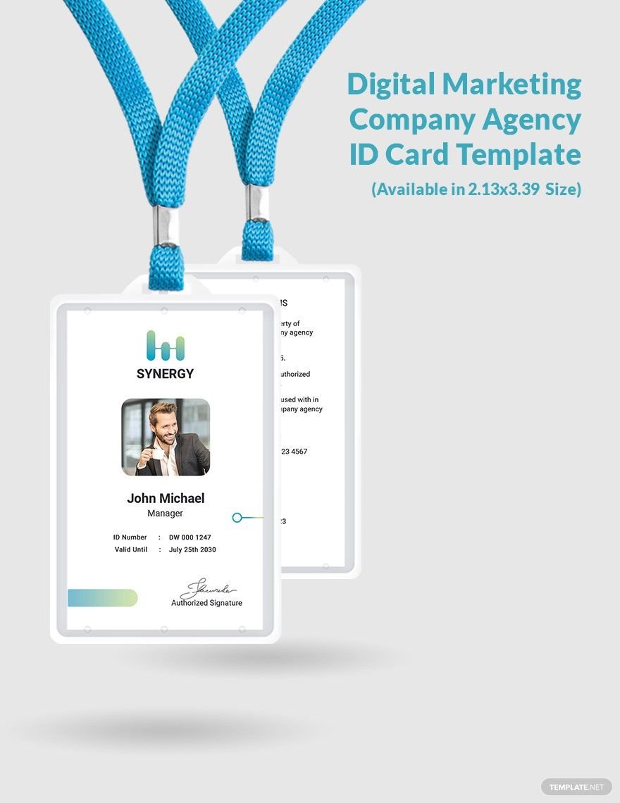 Digital Marketing Company Agency ID Card Template