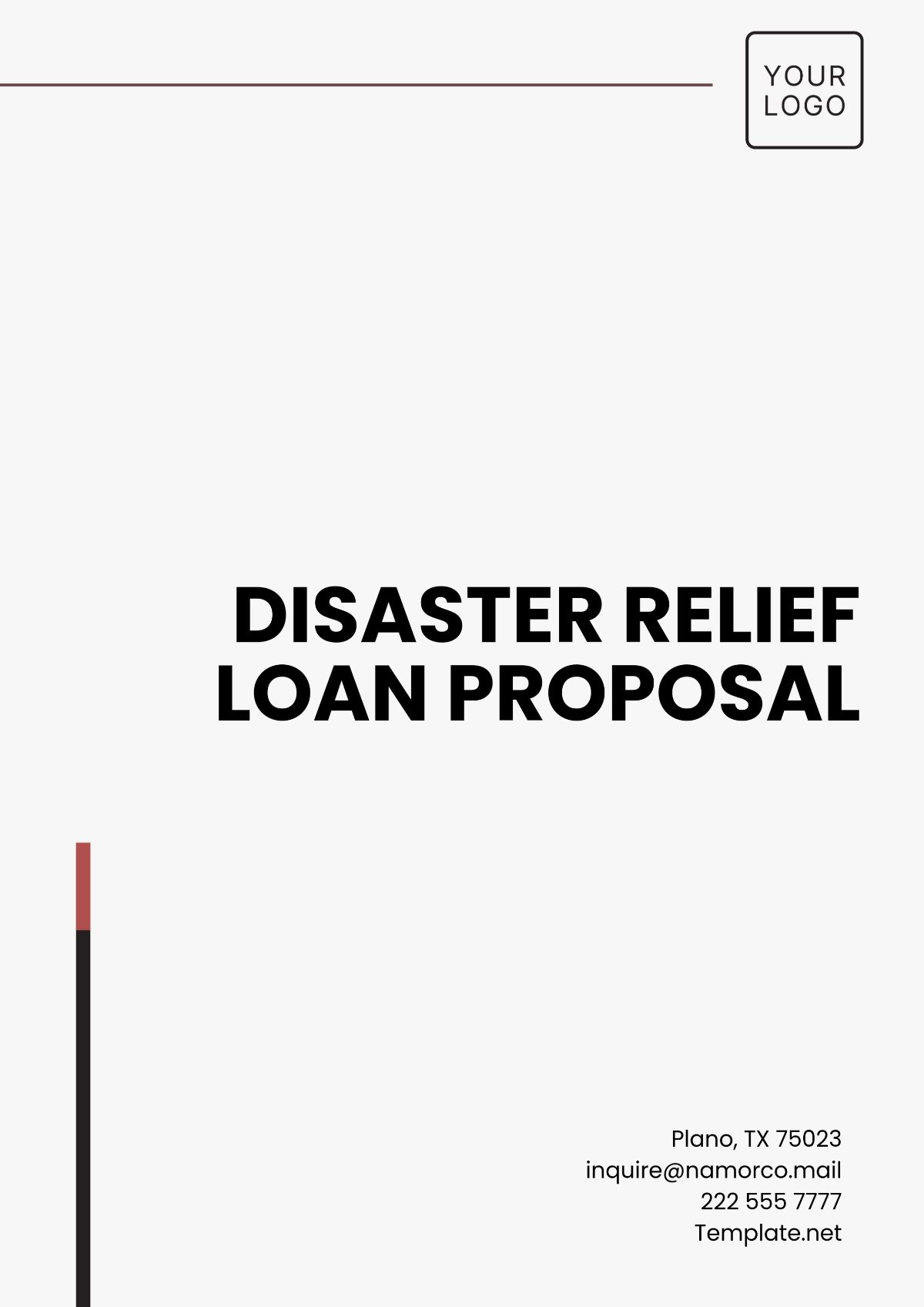 Disaster Relief Loan Proposal Template - Edit Online & Download