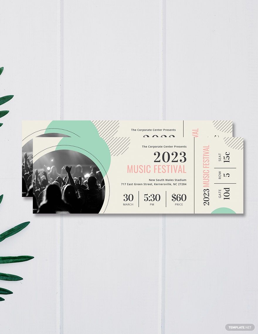 Printable Concert Ticket Template