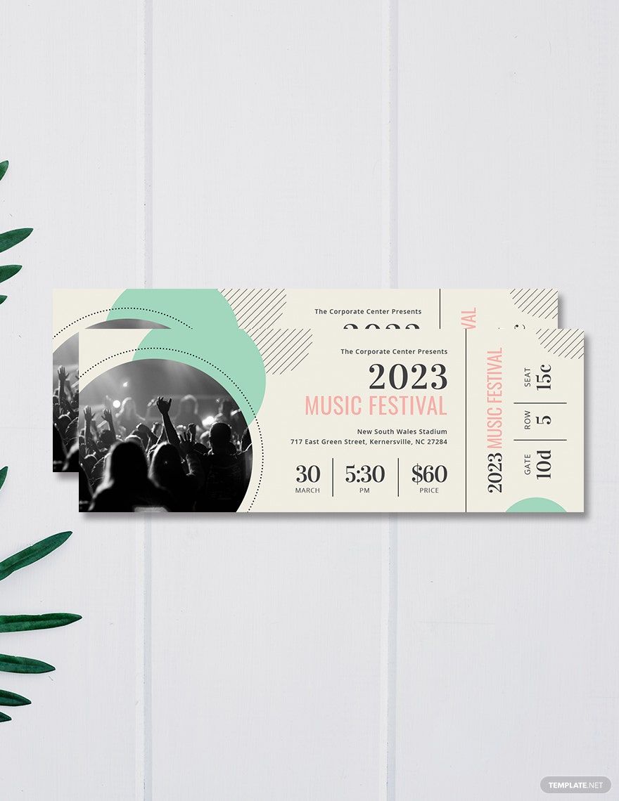 printable concert ticket template