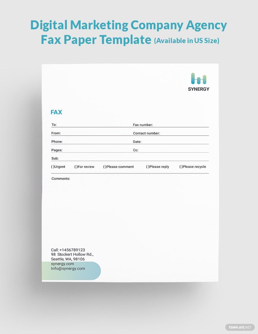Digital Marketing Company Agency Fax Paper Template