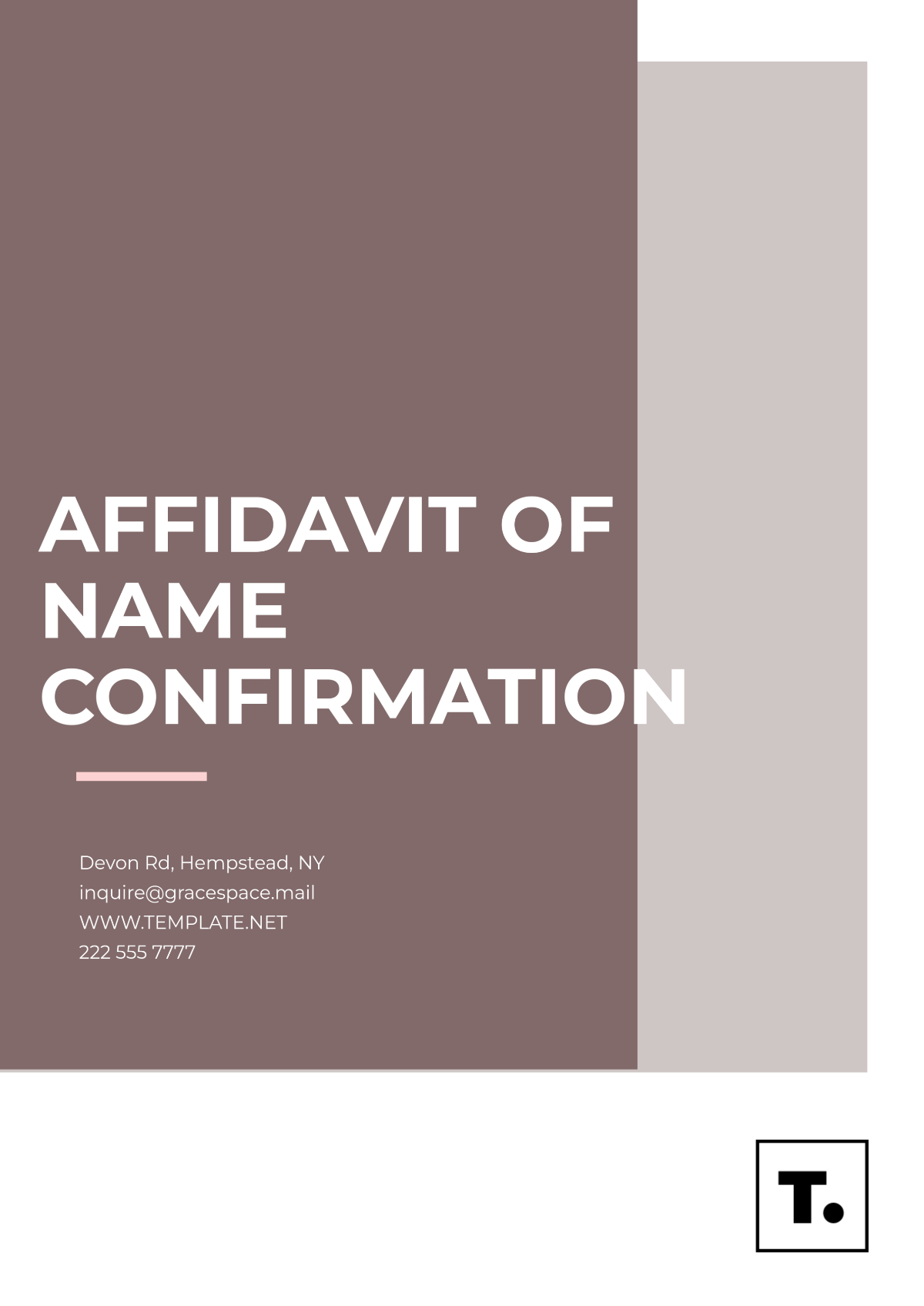 Affidavit of Name Confirmation Template - Edit Online & Download