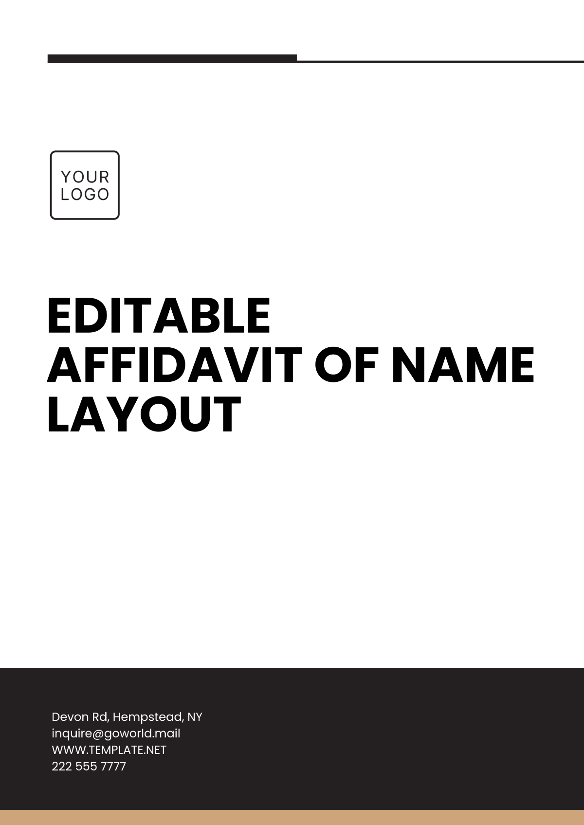 Editable Affidavit of Name Layout Template - Download | Template.net