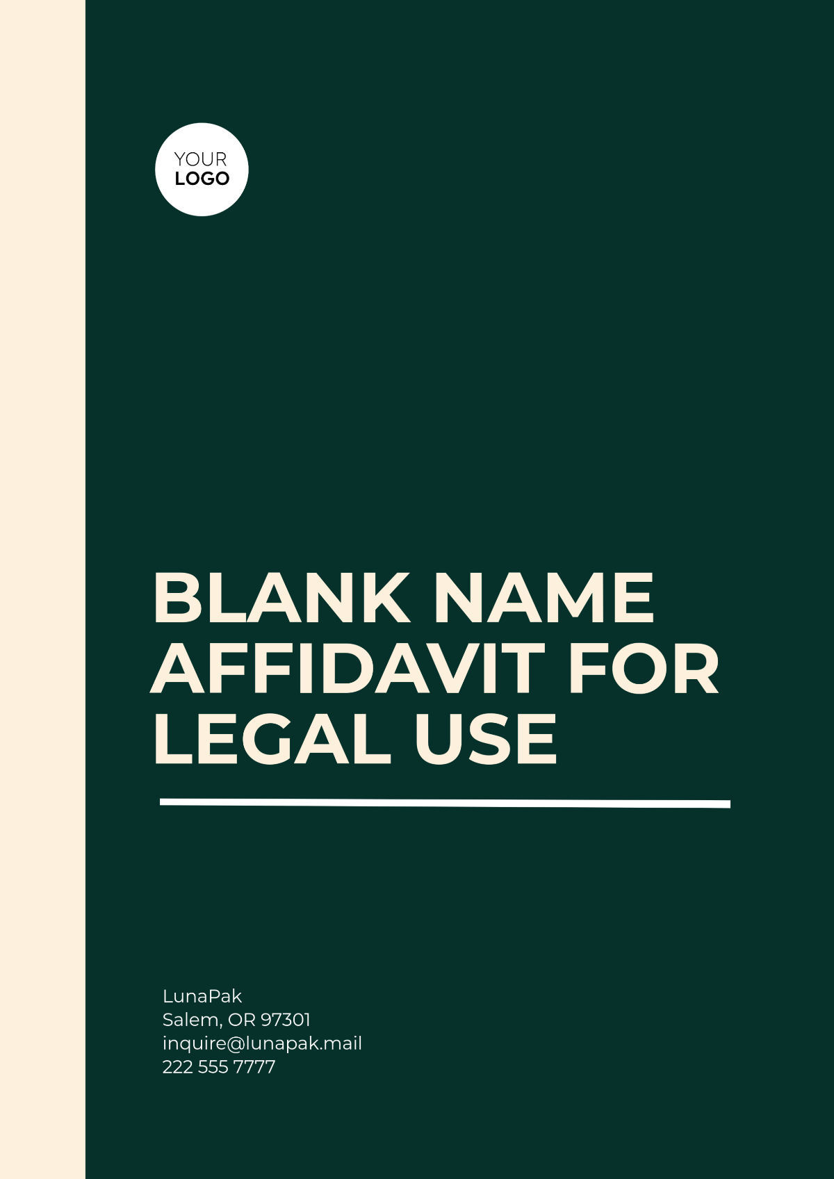 Blank Name Affidavit for Legal Use Template - Edit Online & Download