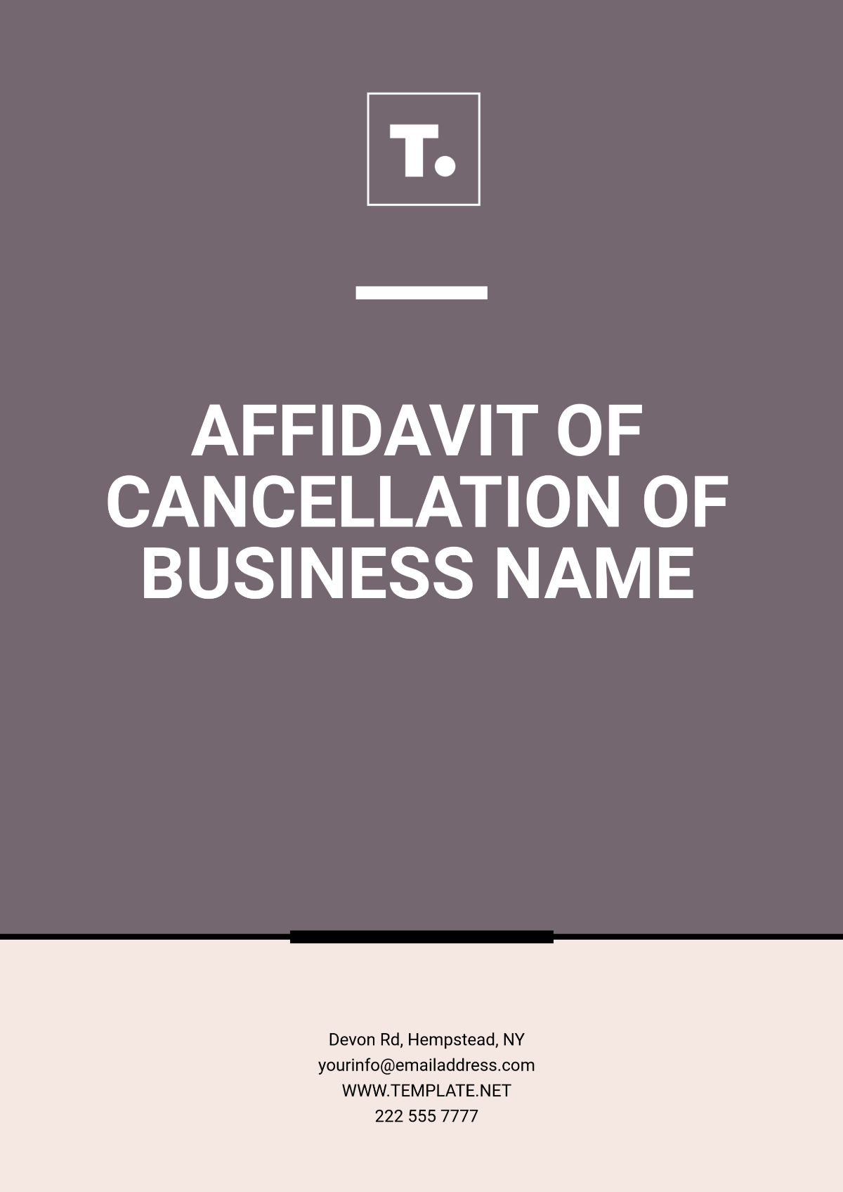 Affidavit of Cancellation of Business Name Template - Edit Online & Download