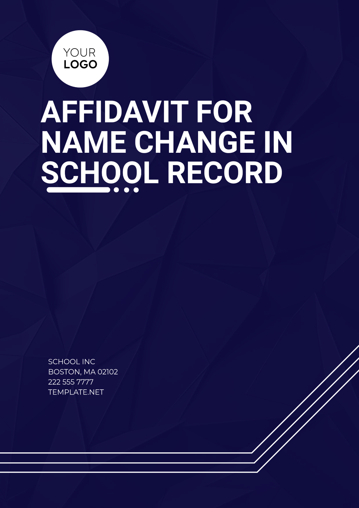 Affidavit for Name Change in School Records Template