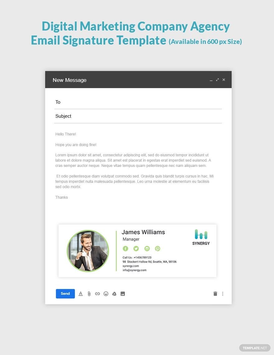 Digital Marketing Company Agency Email Signature Template in PSD, HTML5
