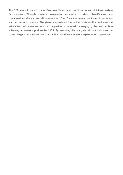 Free CEO Plan Template to Edit Online