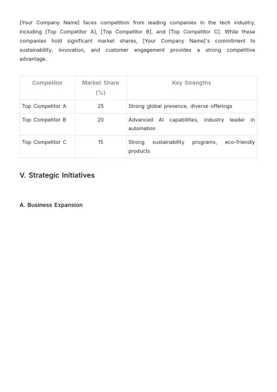 Free CEO Plan Template to Edit Online