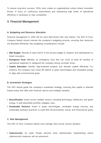 Free CEO Guide Template to Edit Online